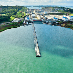 Central America. Panama Canal in Panama