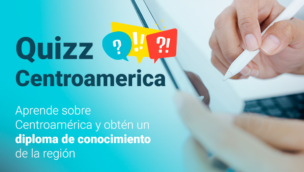 Manos sosteniendo una tablet y un lápiz digital. Quizz Centroamérica.